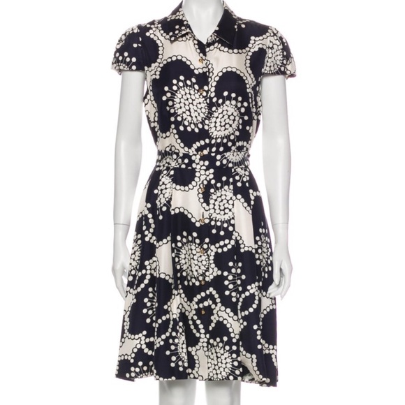 Kate Spade 100% silk floral print shirt dress size 8 - Picture 1 of 2